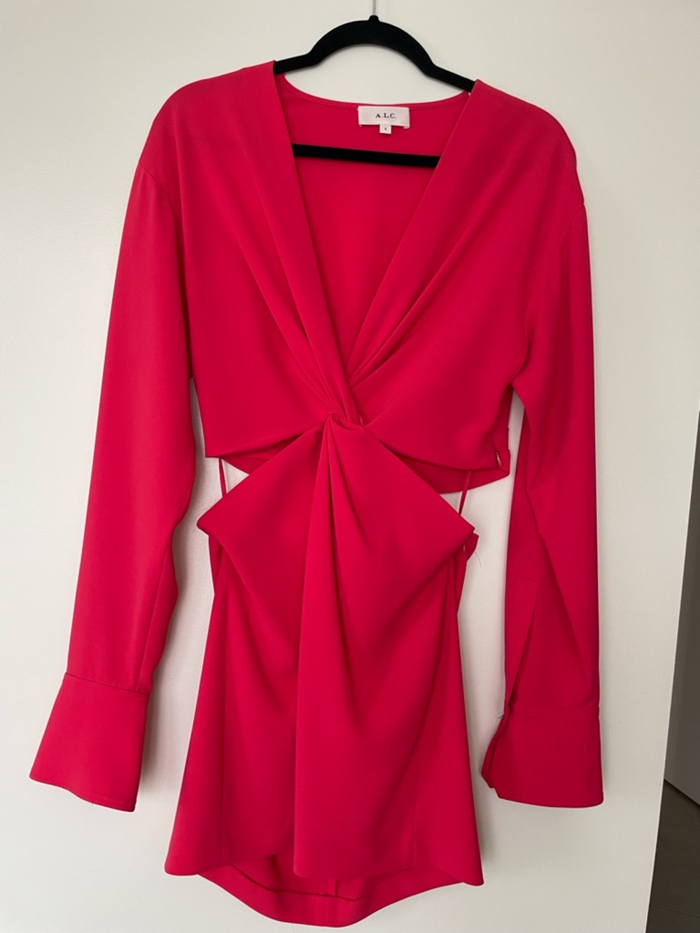 A.L.C. S / 4 Twist Front Dress Fuchsia Pink